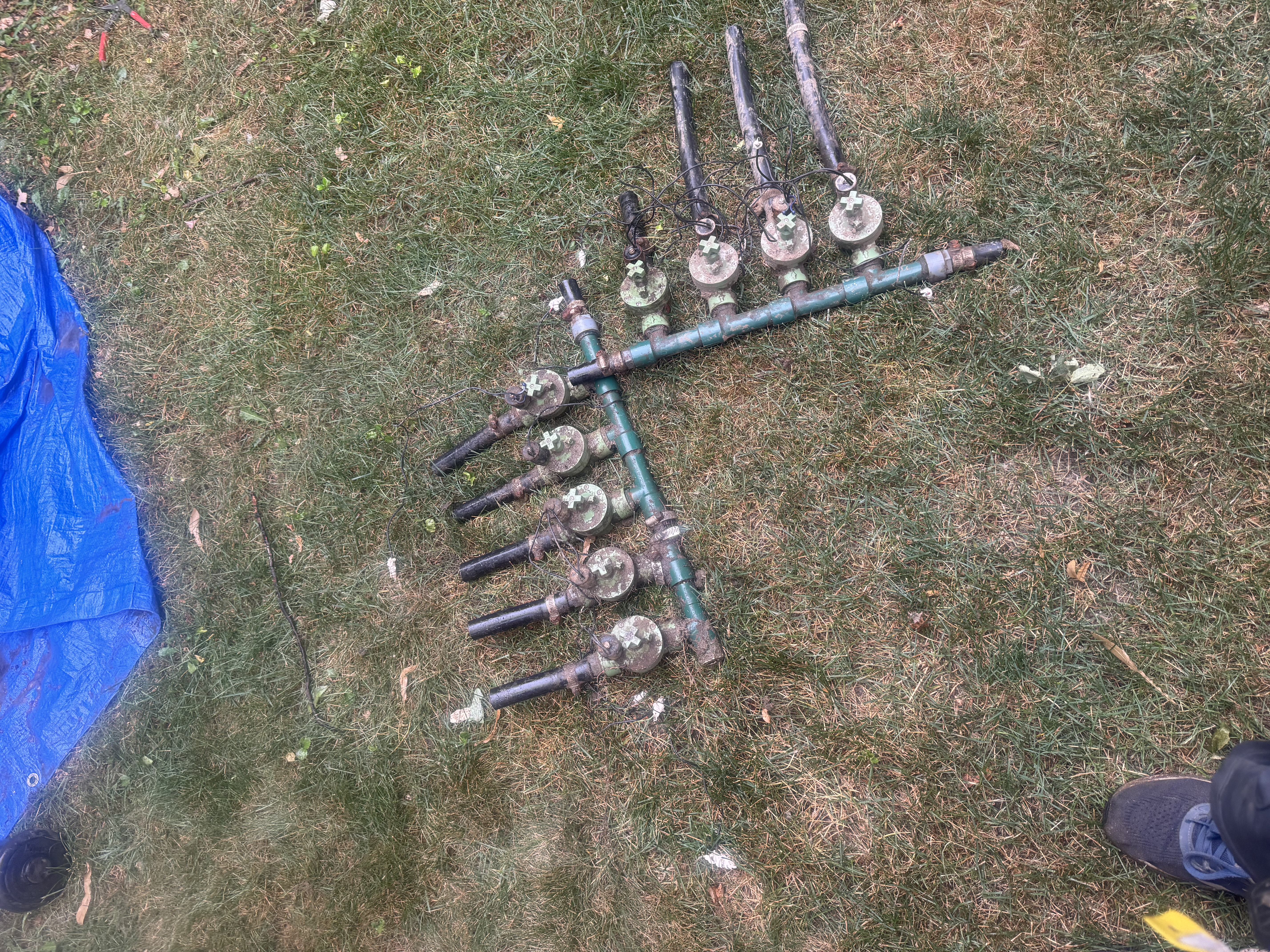 After project image for Shelby Township Sprinkler System Revamp: Complete 9-Valve Manifold Replacement, Wire Tracking & Irrigation Repair
