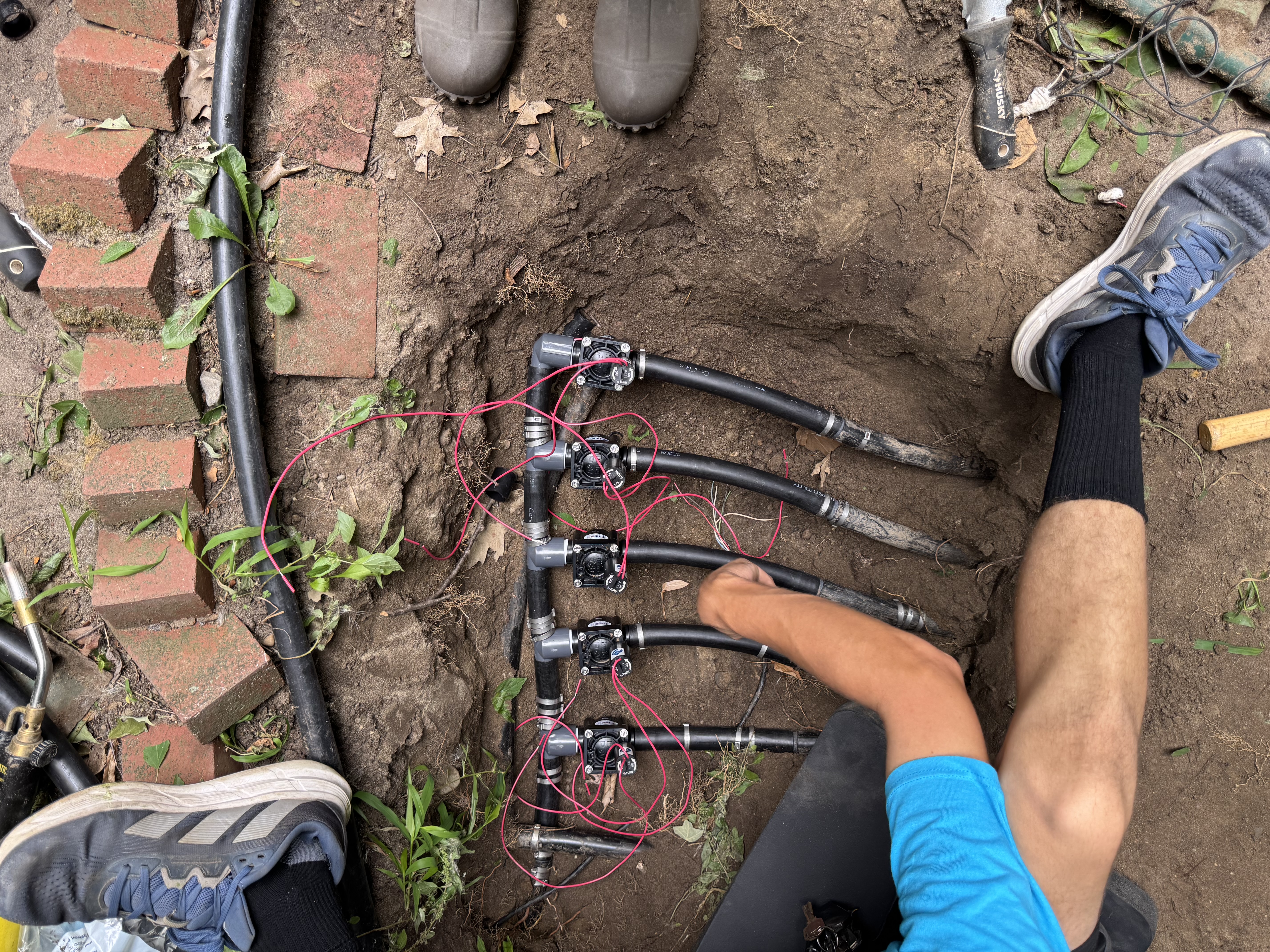 During Repair project image for Shelby Township Sprinkler System Revamp: Complete 9-Valve Manifold Replacement, Wire Tracking & Irrigation Repair