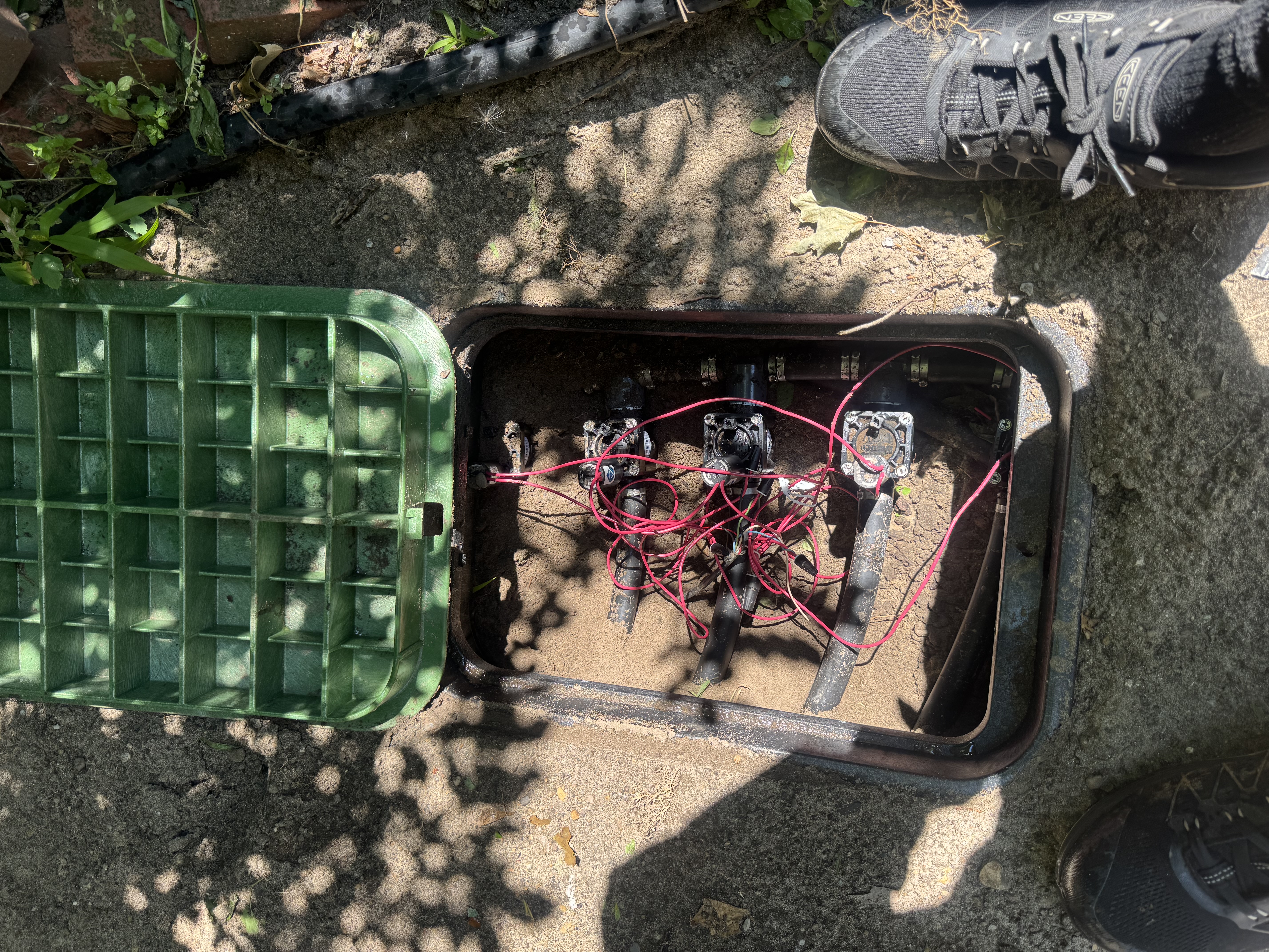During Repair project image for Shelby Township Sprinkler System Revamp: Complete 9-Valve Manifold Replacement, Wire Tracking & Irrigation Repair