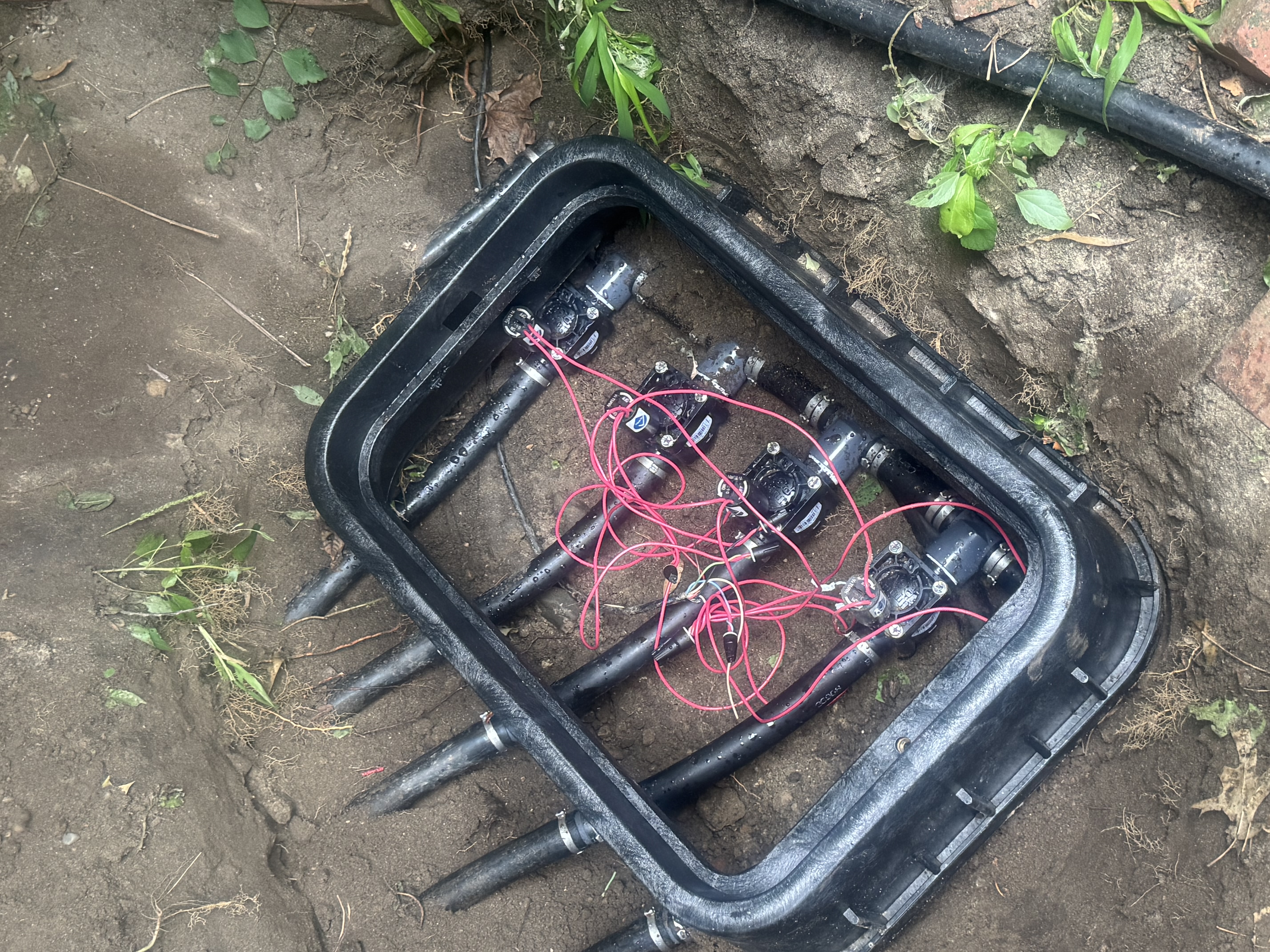 During Repair project image for Shelby Township Sprinkler System Revamp: Complete 9-Valve Manifold Replacement, Wire Tracking & Irrigation Repair