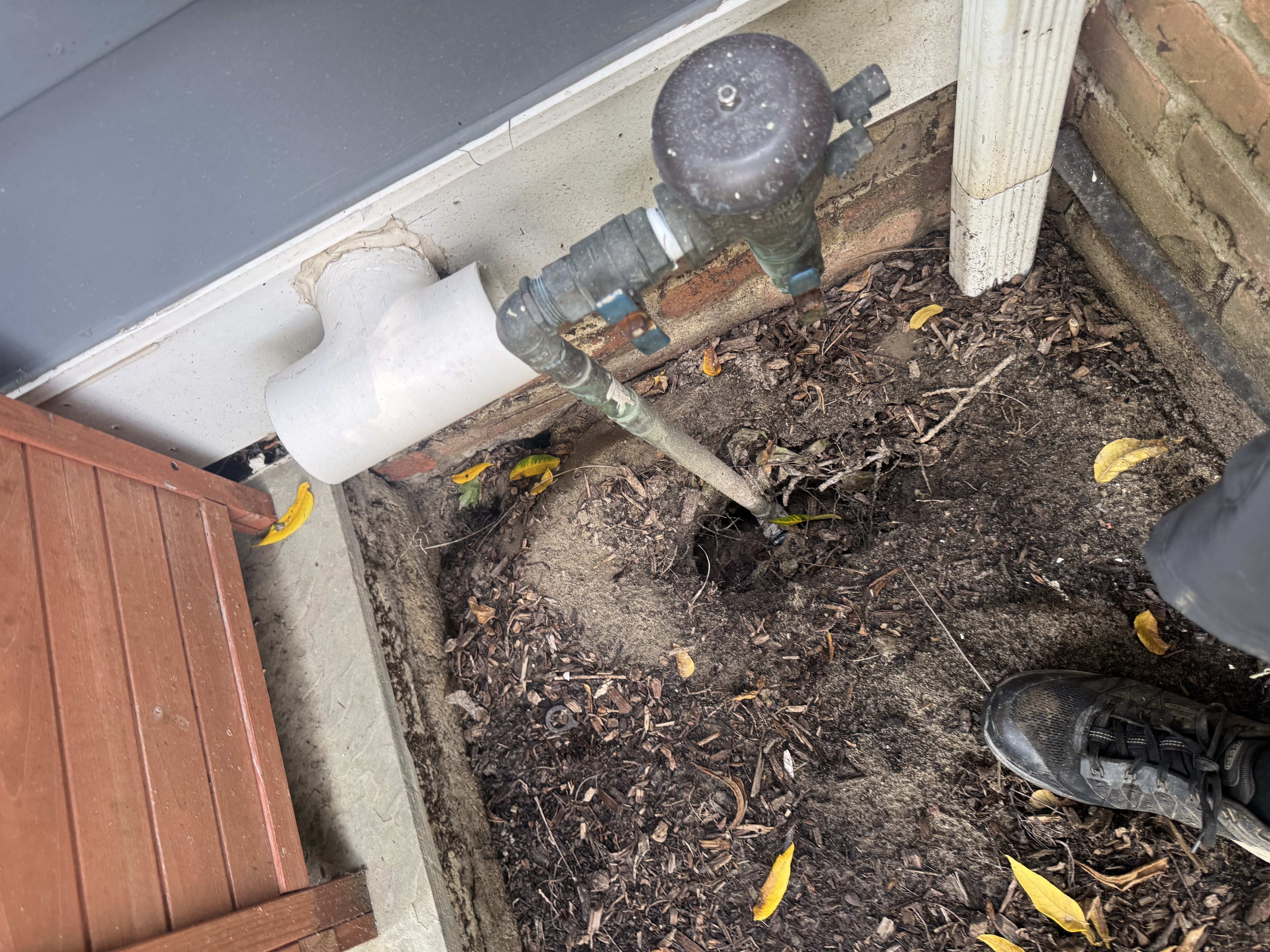 During Repair project image for Why Threaded Plastic Fittings Crack on Irrigation Backflow Downlegs